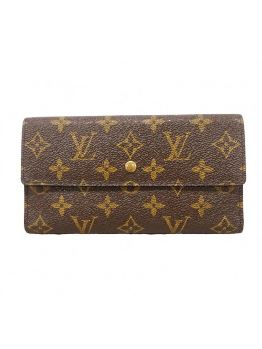 Louis Vuitton Trifold Wallet Monogram Portefeuille International Brown